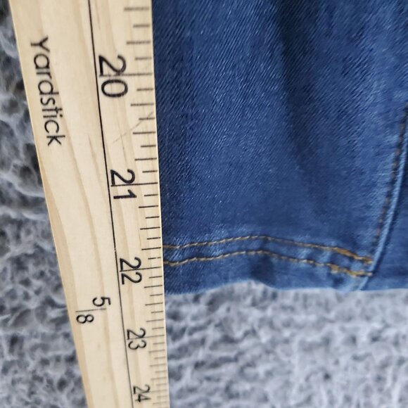 Luxe Denim Jeans Womens Large Petite Blue Skinny Ankle Button Detail Stretch - Picture 7 of 11